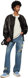 ADER error Black Rio Leather Jacket