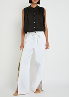 Skall Studio Louise Pleated Cotton Blouse Black