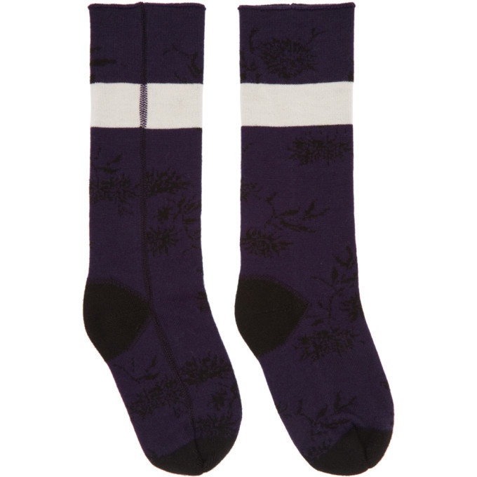 Photo: Haider Ackermann Purple and Black Flower Socks