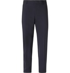 Valentino - Slim-Fit Logo-Print Stretch Virgin Wool-Blend Trousers - Blue