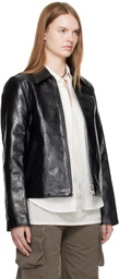 OUR LEGACY Black Mini Leather Jacket