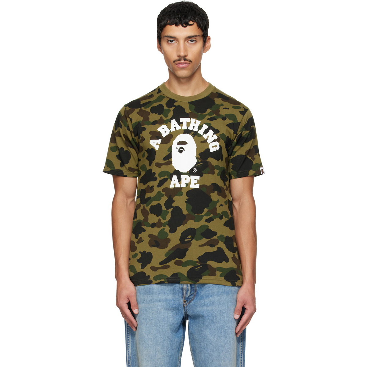 BAPE Khaki 1st Camo College T-shirt
