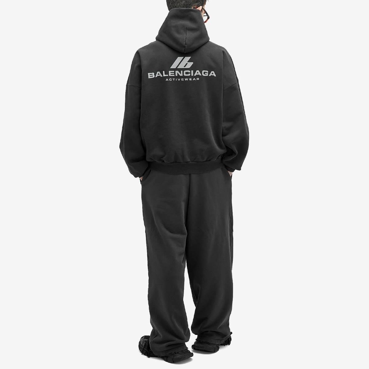 Balenciaga Men's Active Hoody in Faded Black Balenciaga