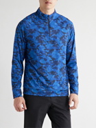 G/FORE - Luxe Staple Mid Camouflage-Print Tech-Jersey Half-Zip Golf Top - Blue