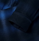 AMIRI - Distressed Printed Cotton-Flannel Shirt - Blue