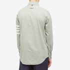 Thom Browne Men's 4 Bar Stripe Flannel Shirt in Dark Green