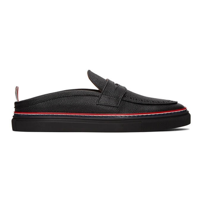 Photo: Thom Browne Black Slip-On Penny Loafers