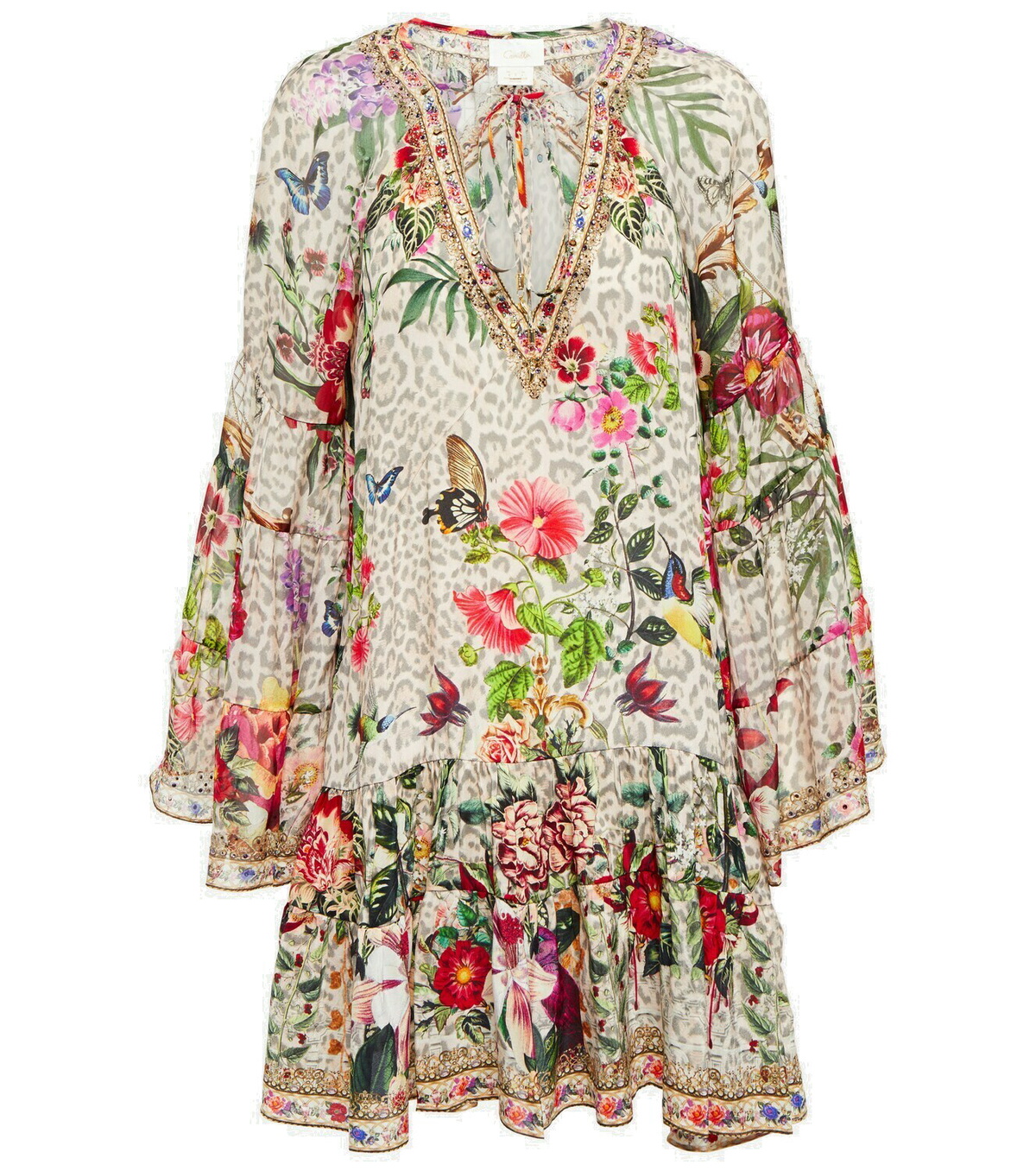 Camelia Embellished Mini Dress Ivory main image 0