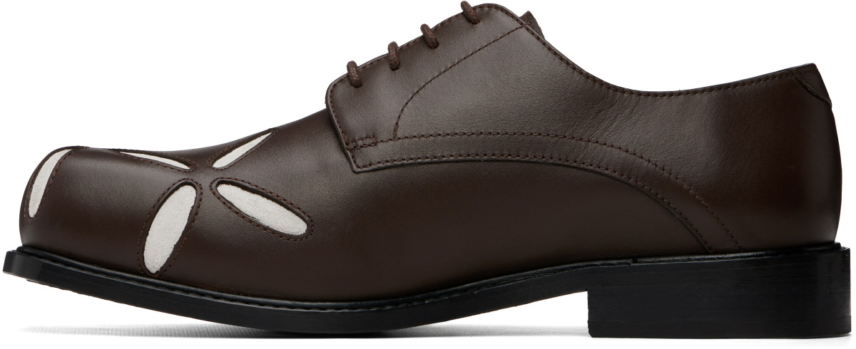 Stefan Cooke Brown Slashed Square Toe Derbys