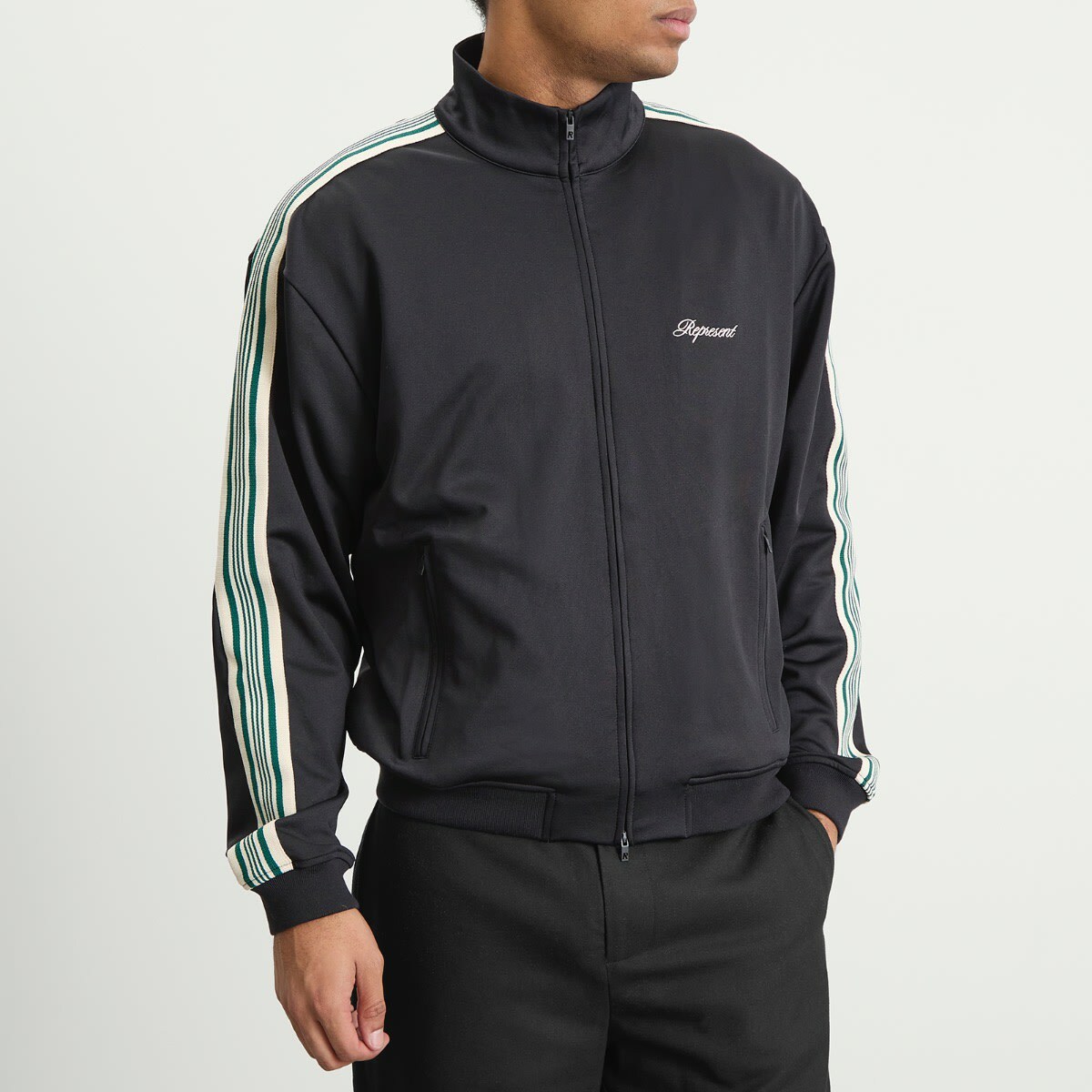 Represent Men's Taped Track Jacket in Jet Black