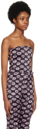 Amy Crookes Black Shirred Tank Top