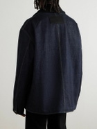 Jil Sander - Oversized Wool Felt-Trimmed Denim Jacket - Blue
