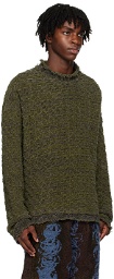 VITELLI Green Frayed Sweater