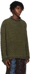 VITELLI Green Frayed Sweater