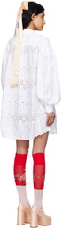 Simone Rocha White Puff Sleeve Minidress