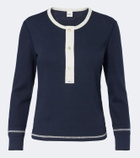 Chloé Ribbed-knit cotton jersey Henley shirt