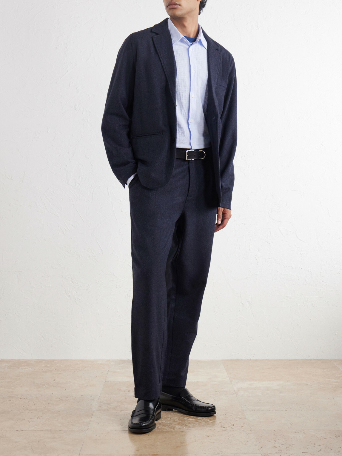 Folk - Assembly Mélange Wool-Blend Suit Jacket - Blue