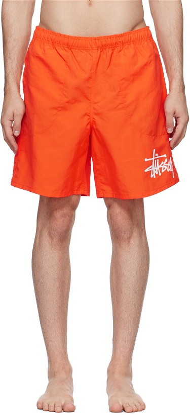 Photo: Stüssy Orange Big Basic Swim Shorts