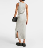 Ganni Ribbed-knit cotton-blend midi dress