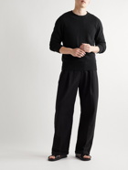 Officine Générale - Marco Cotton and Linen-Blend Sweater - Black