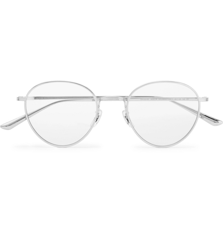 Photo: The Row - Oliver Peoples Brownstone 2 Round-Frame Titanium Optical Glasses - Silver