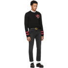 Gucci Black Wolf Patch Sweater