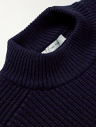 The Row - Ribbed Merino Wool and Cashmere-Blend Mock-Neck Sweater - Blue