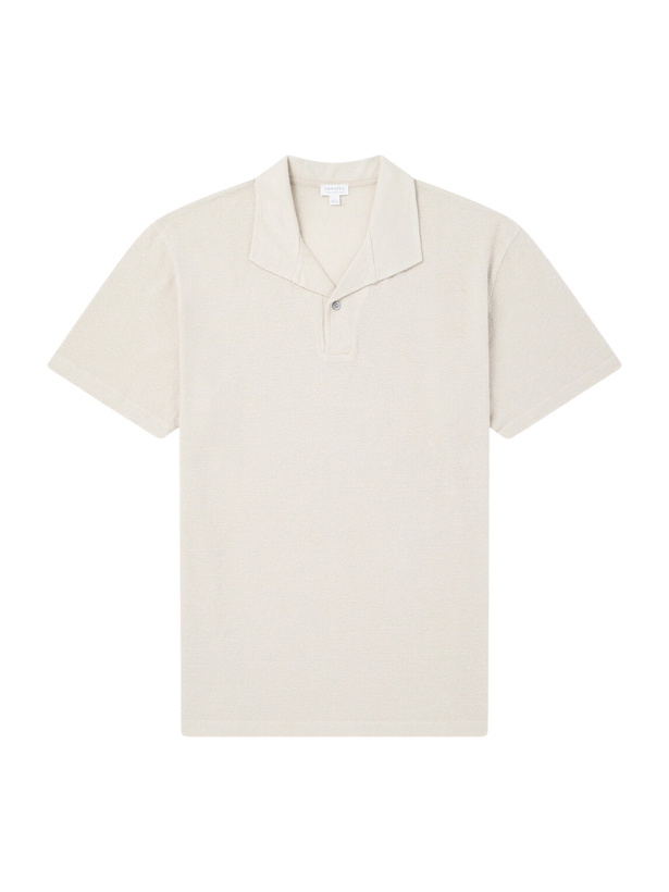 Photo: Sunspel - Linen-Piqué Polo Shirt - Neutrals