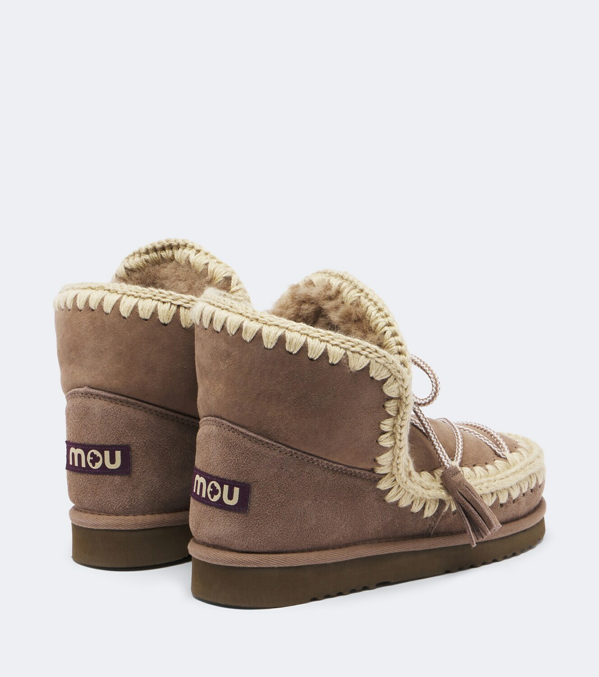 Mou 18 shearling-lined suede lace-up boots