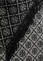 Tory Burch Logo-monogrammed Wool-blend Scarf - Black - One Size