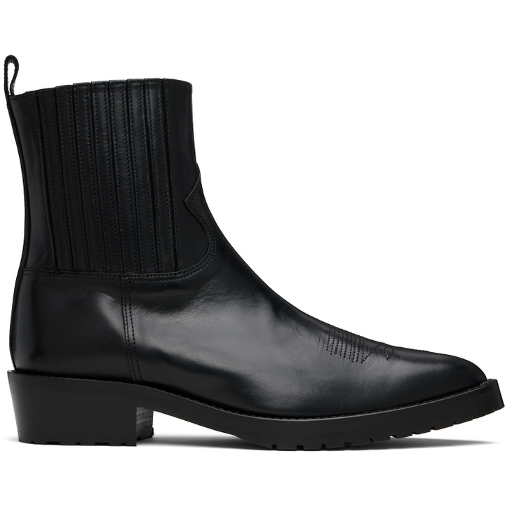 Photo: Toga Virilis SSENSE Exclusive Black Leather Chelsea Boots