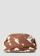 Graphic Motif Flap Hat in Brown