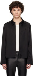 AARON ESH Black Darted Neck Wool Jacket