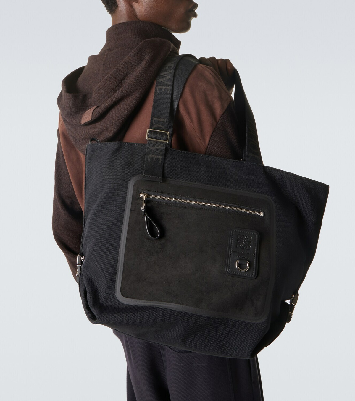 Loewe Flex Medium canvas and suede tote bag