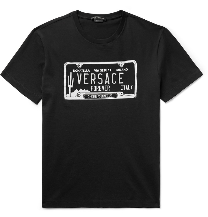 Photo: Versace - Logo-Print Cotton-Jersey T-Shirt - Black