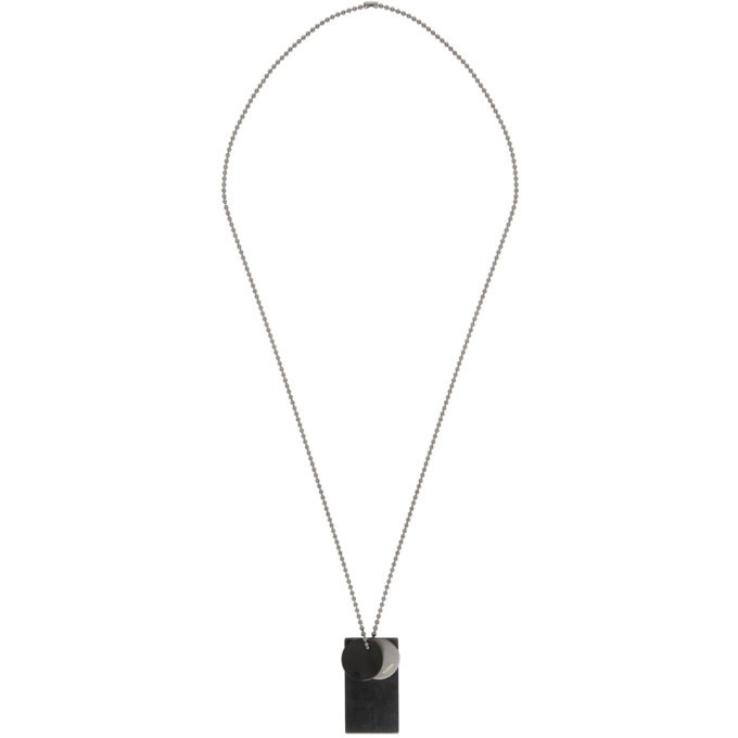 Photo: Jil Sander Black and Silver Brass Horn Multi Tag Necklace