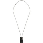 Jil Sander Black and Silver Brass Horn Multi Tag Necklace