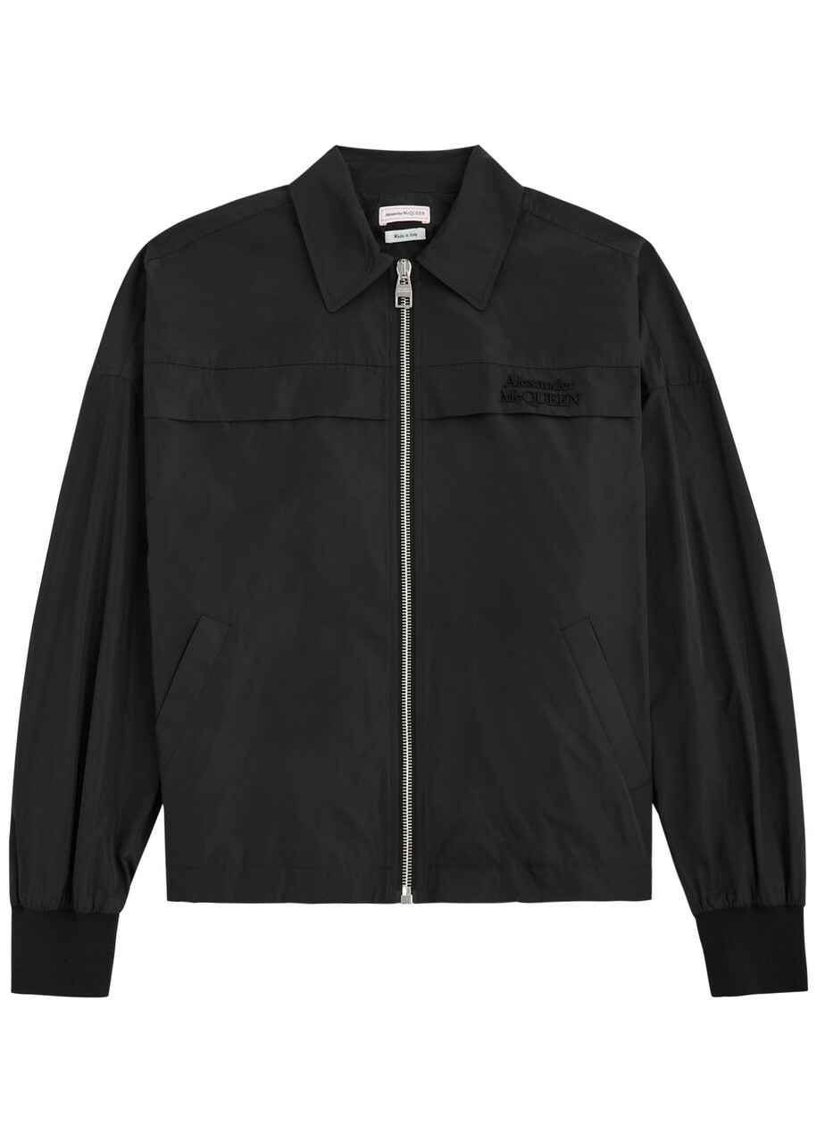 Alexander Mcqueen Logo-embroidered Shell Jacket Black Alexander