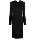 PAROSH - Long Sleeve Draped Short Dress