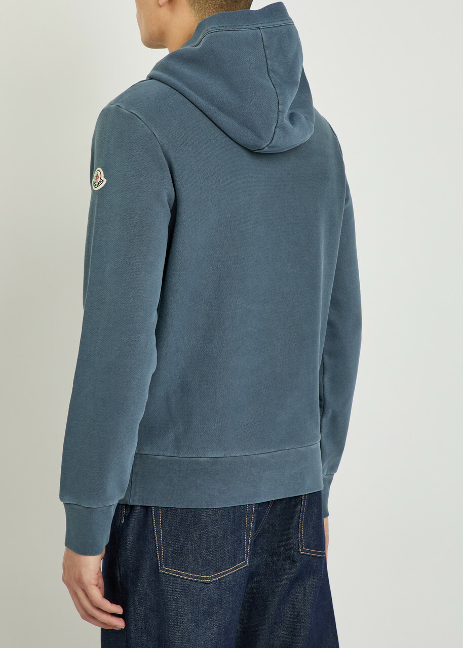 Moncler Logo Cotton Sweatshirt Blue