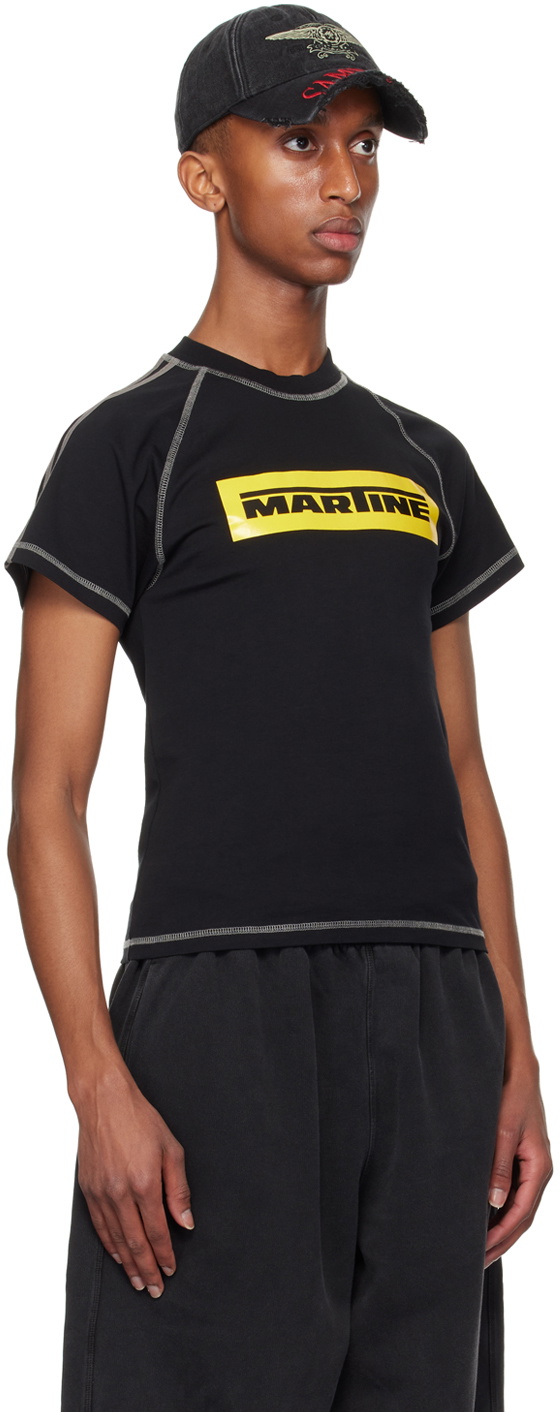 Martine Rose Black Raglan Shrunken T-shirt Martine Rose