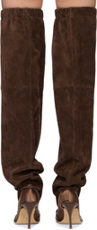 ALL-IN Brown Double Thigh High Tall Boots