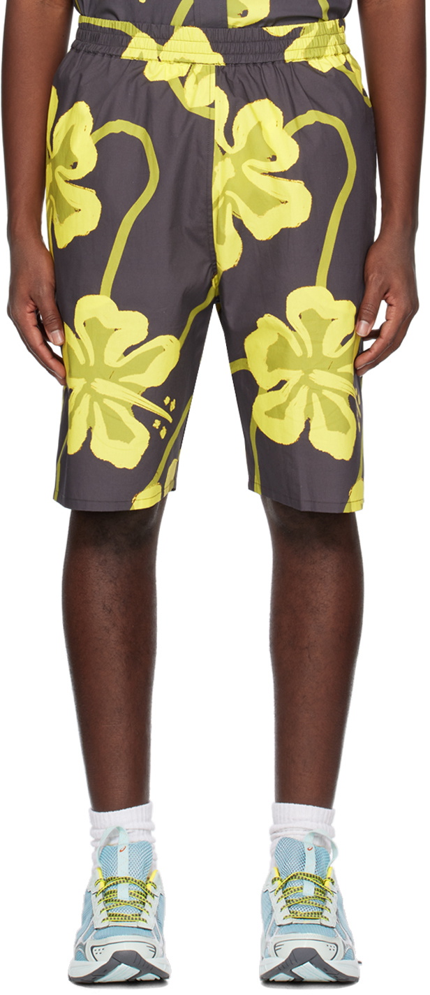 WYNN HAMLYN Yellow & Gray Printed Shorts