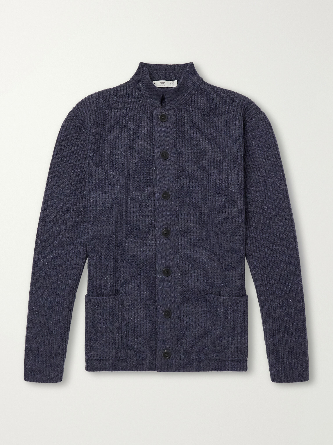 Inis Meáin - Boatbuilder Wool and Linen-Blend Cardigan - Blue