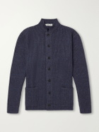 Inis Meáin - Boatbuilder Wool and Linen-Blend Cardigan - Blue