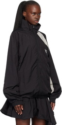 Y-3 Black Raw Edge 3 Stripes Nylon Shell Jacket