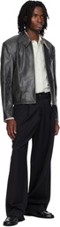 MMIC Gray Vapor Leather Jacket