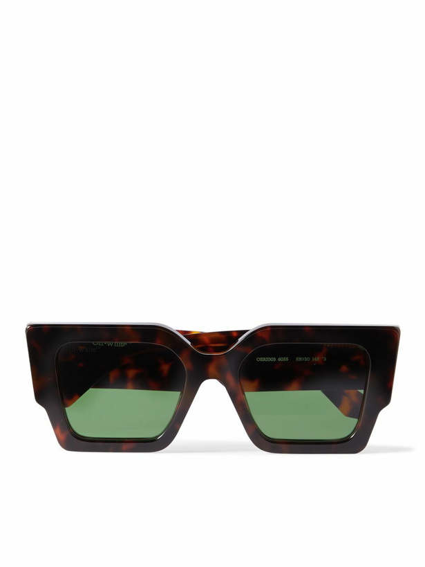 Photo: Off-White - Catalina Square-Frame Tortoiseshell Acetate Sunglasses