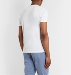 Isaia - Mélange Silk and Cotton-Blend Jersey T-Shirt - White