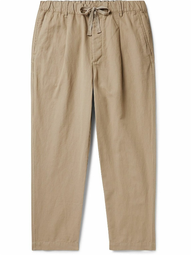 Photo: Alex Mill - Straight-Leg Cropped Slub Cotton and Linen-Blend Drawstring Trousers - Neutrals